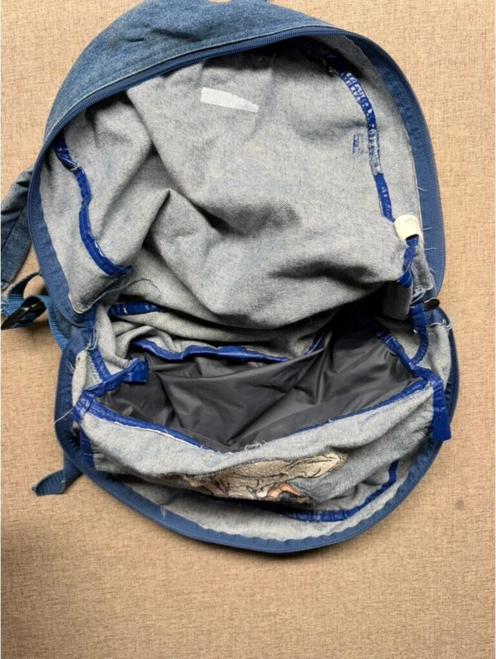 Vintage Disney Classics Snow White Denim Backpack Floral Print School Bag 90s